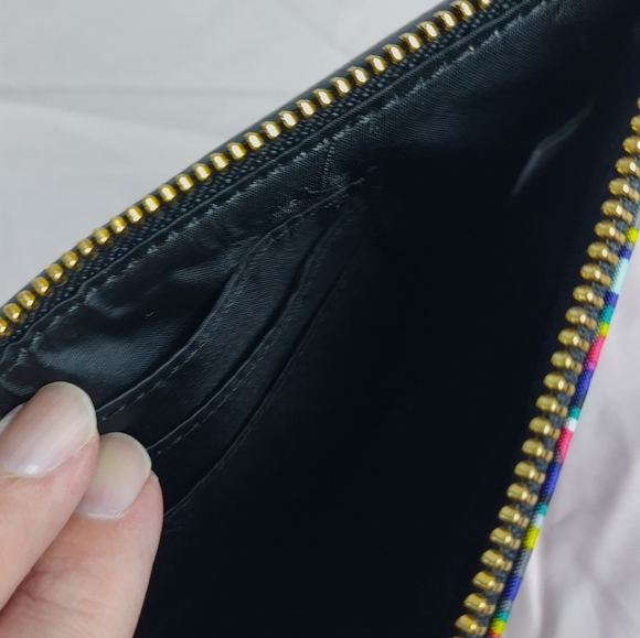 Vera Bradley Black Watercolor Brush Stroke Envelope Wristlet Wallet Clutch Zip - Picture 10 of 13